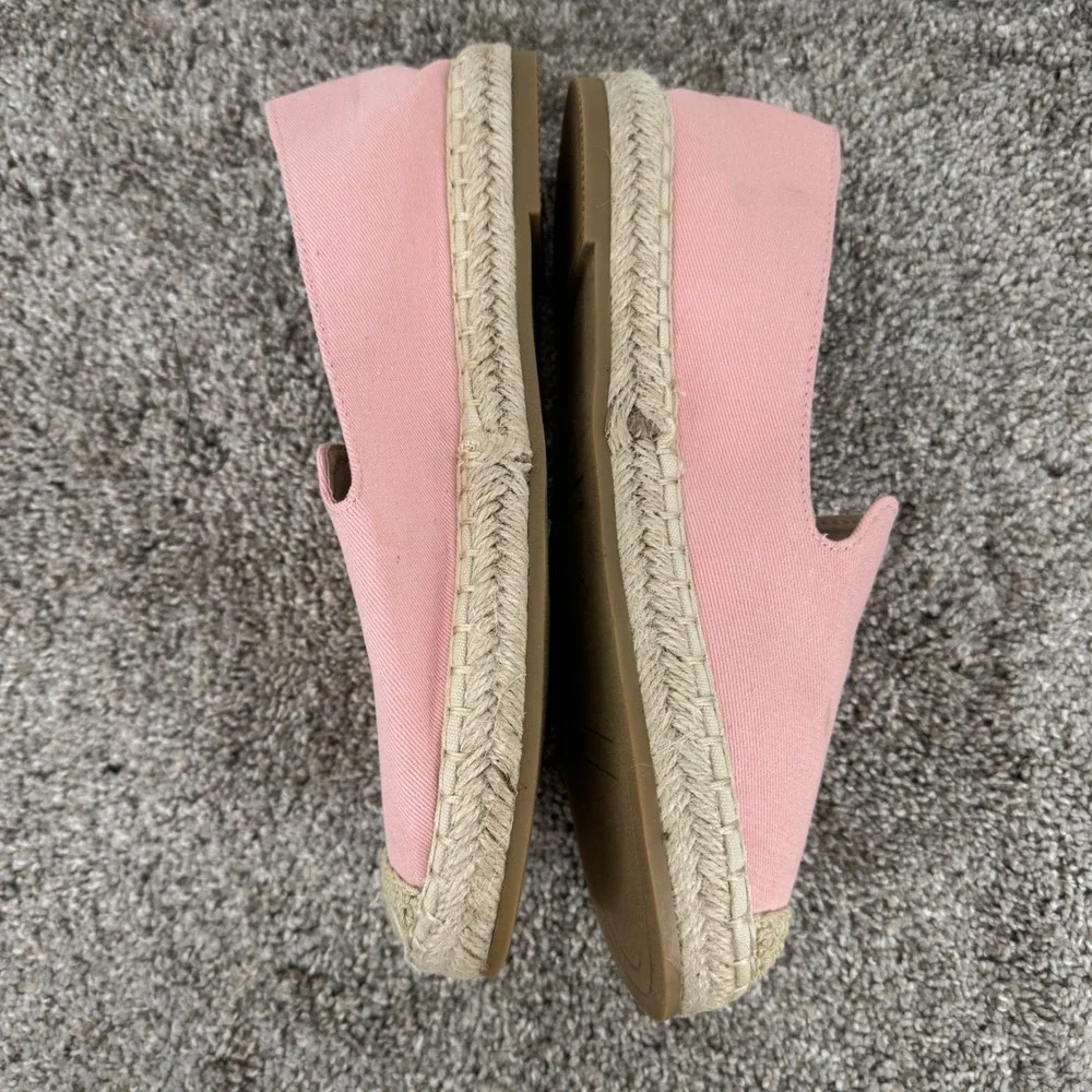 Top Moda Pink Lemon Embroidered Canvas‎ Espadrille Flats 8 W Fruit Resortwear